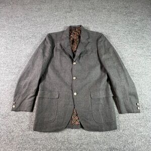 Vintage Kingsridge Blazer Mens 40 Long Gray Wool Suit Jacket 3-Button Formal